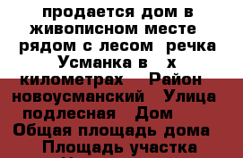 продается дом в живописном месте, рядом с лесом, речка Усманка в 3-х километрах. › Район ­ новоусманский › Улица ­ подлесная › Дом ­ 40 › Общая площадь дома ­ 70 › Площадь участка ­ 21 › Цена ­ 2 800 000 - Воронежская обл., Новоусманский р-н, Новая Усмань с. Недвижимость » Дома, коттеджи, дачи продажа   . Воронежская обл.